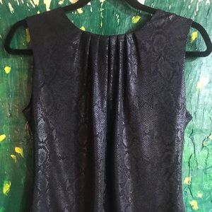 Black snake print dressy blouse